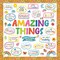 Citrus; 74PCS Amazing Things Happen Here Bulletin Board Set, Boho Rainbow Classroom Decorations, Positive Motivational Welcome Back to School Bulletin Board Decor for Classroom Walls, Doors & Teachers; Category:Bulletin Board Sets; Image:2